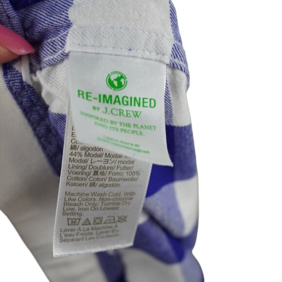 J.Crew 3X Blue & White Gingham‎ Modal Pajama Set - Picture 9 of 10